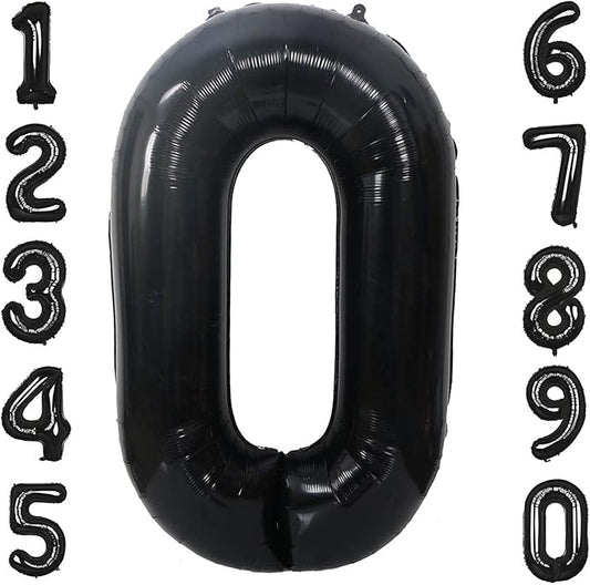 40 Inch Black Number 0 Balloons Helium Giant Black 0 Balloons for Birthday Party Decorations Anniversary Baby Shower Photo Shoot Supplies