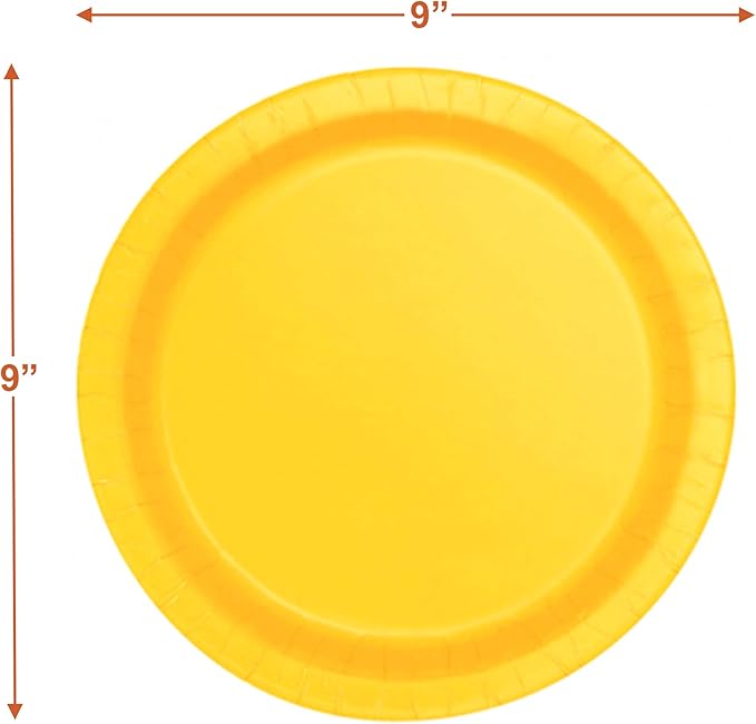 Sunflower Yellow Paper Dinner Plates and Luncheon Napkins, Lemon Party Supplies and Summer Table Decorations (Serves 16)