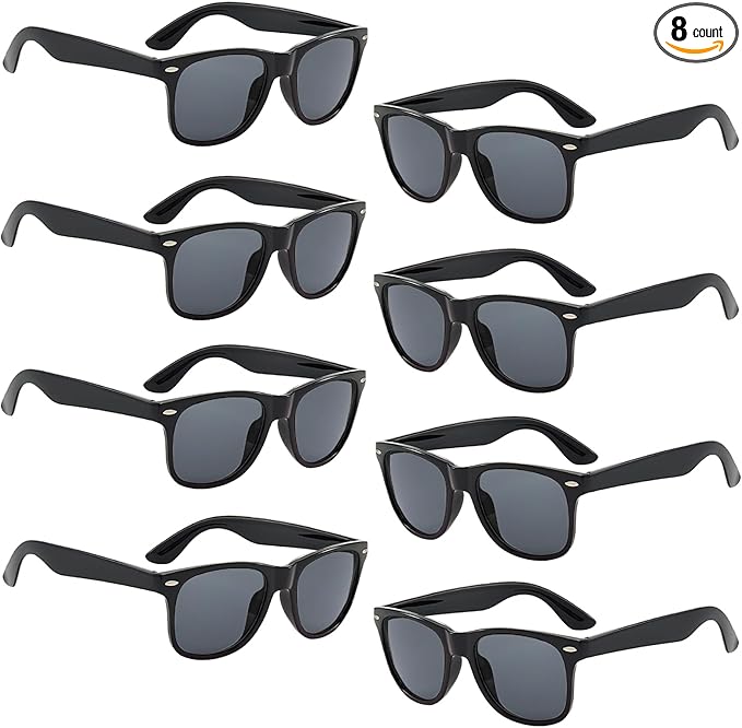 Pibupibu Kids Neon Colors Party Favor Supplies Unisex Sunglasses Pack of 8