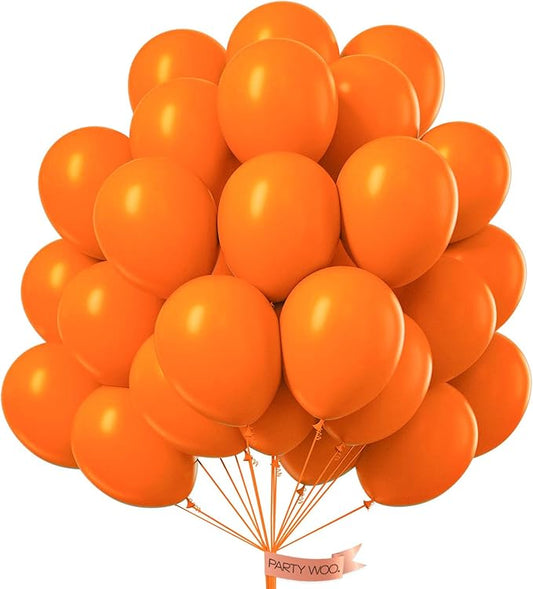 PartyWoo Orange Balloons 50pcs 12 Inch Fall Latex Helium Balloons for Birthday Baby Shower Graduation Fall Tangerine Little Cutie Pumpkin Tropical Sunshine Boho Theme Party Decorations Orange-Y9