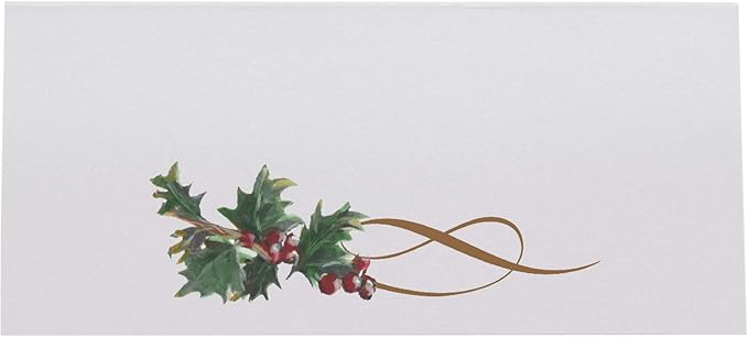 Christmas and Holiday Holly Swirl Printable Place Cards, Set of 60 (10 Sheets), Laser & Inkjet Printers - Wedding, Party, Dinner, and Special Events - Made in the USA