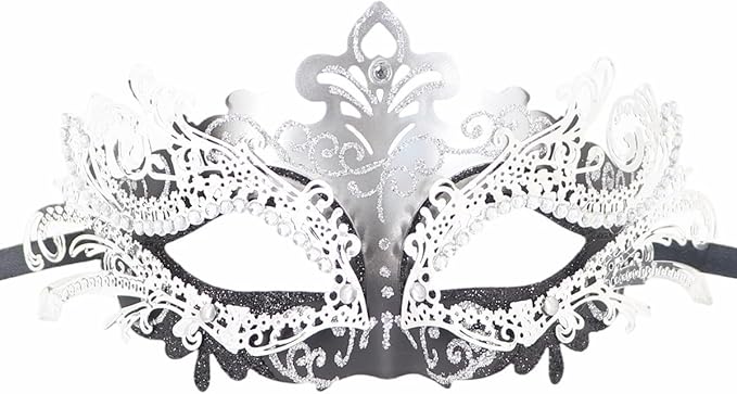 Coolwife Couples Masquerade Masks Metal Venetian Mardi Gras Party Evening Prom Costume Mask