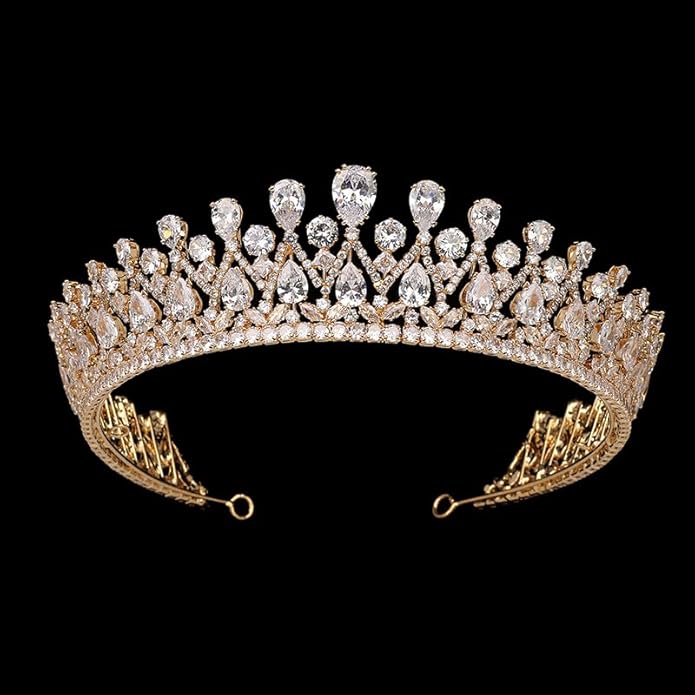 QXMYOO Vintage Women Wedding Tiaras Silver Cubic Zirconia Pageant Crowns Sweet 16 Birthday Prom Party Quinceanera Crowns Bridal Hair Accessories