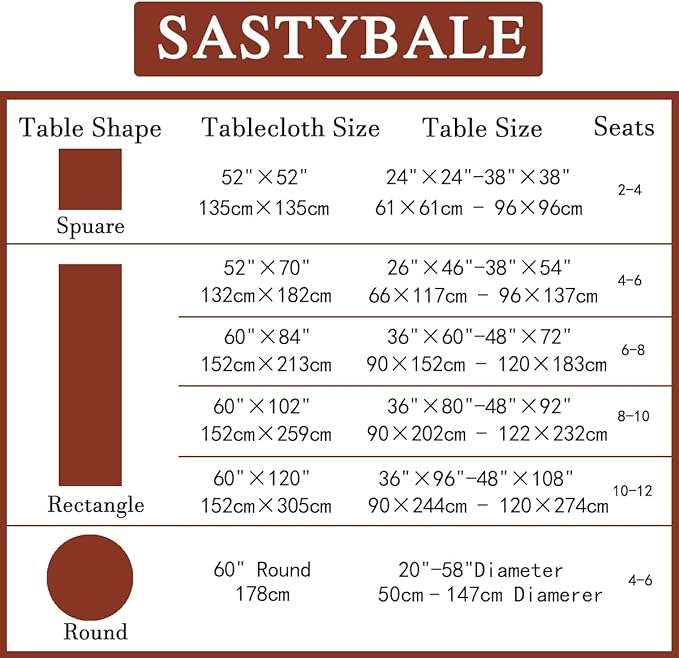 SASTYBALE Rust Red Damask Jacquard Tablecloth - 60x102 Inch Rectangle/Oblong (8-10 Seats) - Water Resistant, Wrinkle-Free Durable Fabric - Fall Thanksgiving & Christmas Daily Table Cover