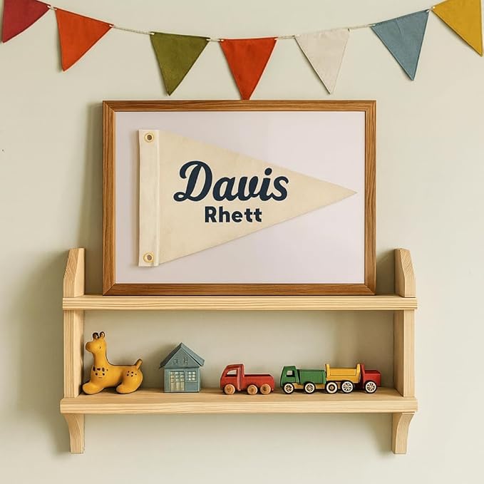 Custom Baby Name Canvas Flag for Nursery, Personalized Name Canvas Banner for Wall Art Decor, Customizable Cotton Banner Pennants Sign Gifts for Baby Shower Birthday Party Boho Nursery Kids Room
