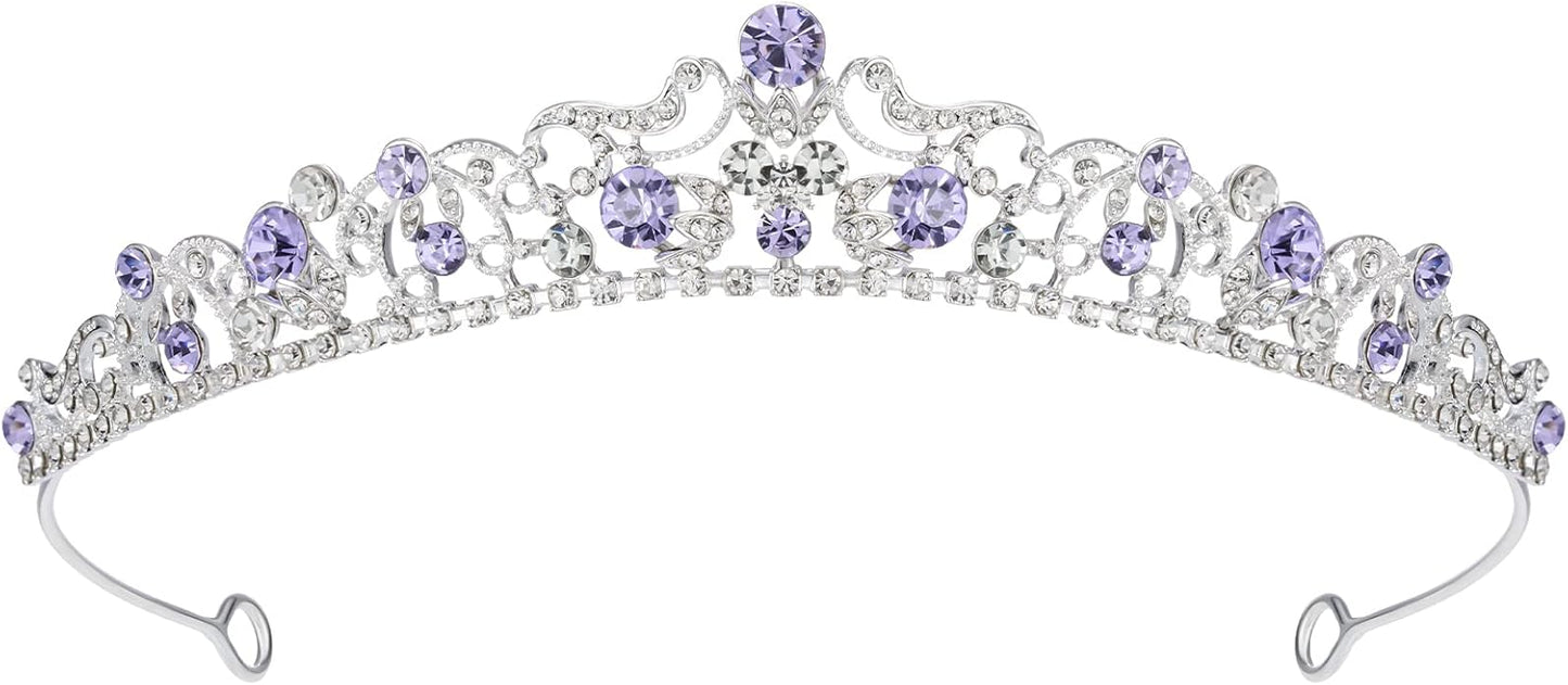 SWEETV Wedding Tiaras and Crowns, Rhinestone Bridal Crown Princess Tiara Headpieces for Women and Flower Girls, Bridgerton Hair Accessories for Birthday Prom Quinceanera