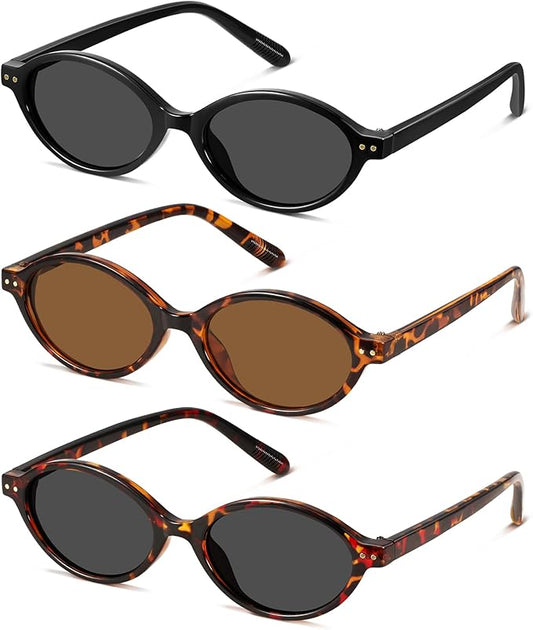 GRFISIA Retro Oval Sunglasses Womens Small Trendy Sun Glasses Sunnies UV400 Protection