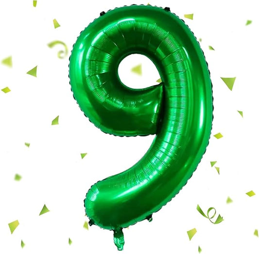 Green Number Balloons, 40 Inch Dark Green Balloon 9.9 Helium Balloon 9th Birthday for 9 Years Birthday Party Wedding Anniversary Decoration Children Girls Boys