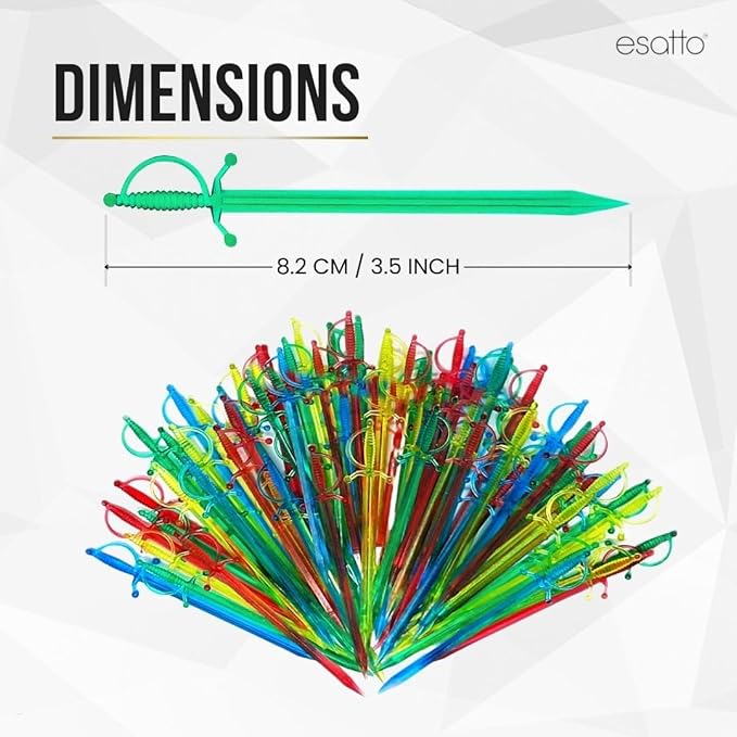 1000 Pcs Cocktail Picks Sword 7.62cm (3") - Sleek, Stylish Garnish for Cocktails, Perfect Plastic Toothpicks for Appetizers & Drinks, Versatile Fancy Skewers Food Pick for Charcuterie Parties