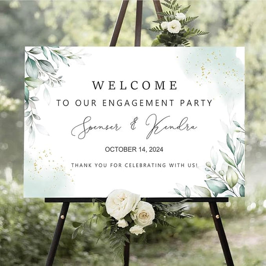 Personalized Engagement Welcome Sign, Engagement Party Sign, Engagement Decor, Engagement Decorations, Engagement Sign, Engaged Sign, Engaged Welcome Sign UNIPROSIGNS #3