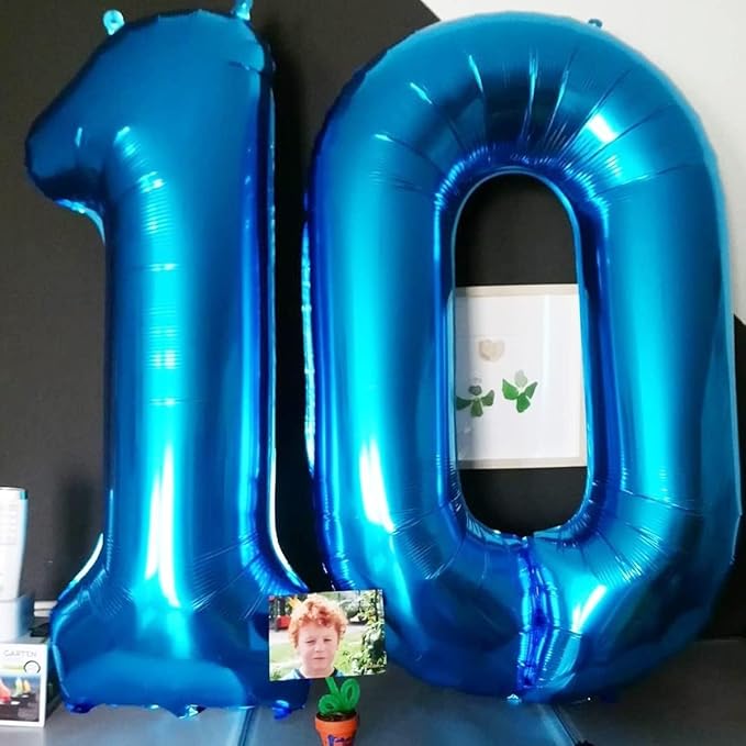 40 inch Blue Number Balloon Giant Foil Helium Balloons Blue Number 1 Balloon for 1st Birthday Party Decorations