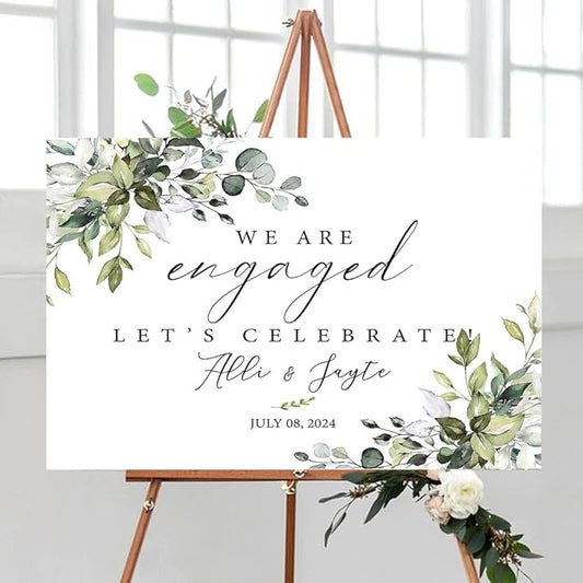 Personalized Engagement Welcome Sign, Engagement Party Sign, Engagement Decor, Engagement Decorations, Engagement Sign, Engaged Sign, Engaged Welcome Sign UNIPROSIGNS #16