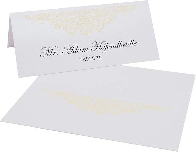 Paisley Printable Place Cards, Ivory (Choose Color), Set of 150 (25 Sheets), Laser & Inkjet Printers - Wedding, Party, Dinner, and Special Events - Made in the USA
