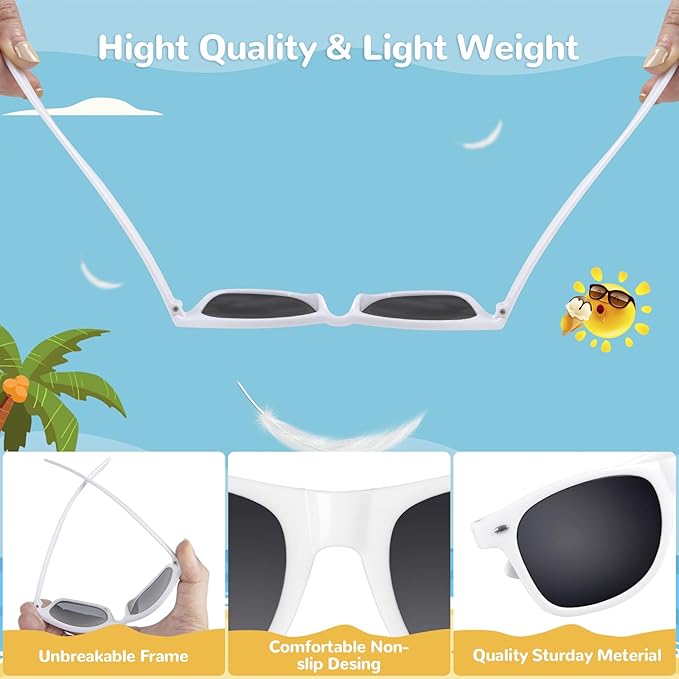 Black Sunglasses Party Favors - 12 Pack Sunglasses Bulk for Wedding Graduation Birthday Pool Beach Party Supplies