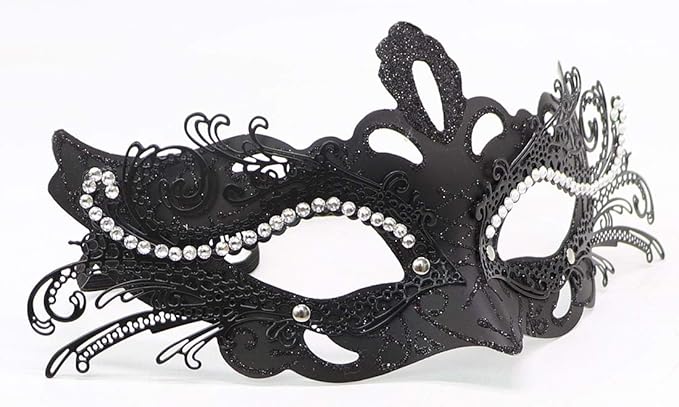 Coolwife Couples Masquerade Masks Metal Venetian Mardi Gras Party Evening Prom Costume Mask