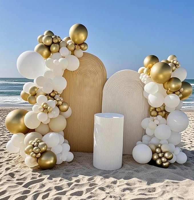 White Balloons 145pcs Different Sizes 5in 10in 12in 18in White Latex Balloon Helium Arch Kit Garland for Graduation Wedding Baby Shower Birthday Party Decoration