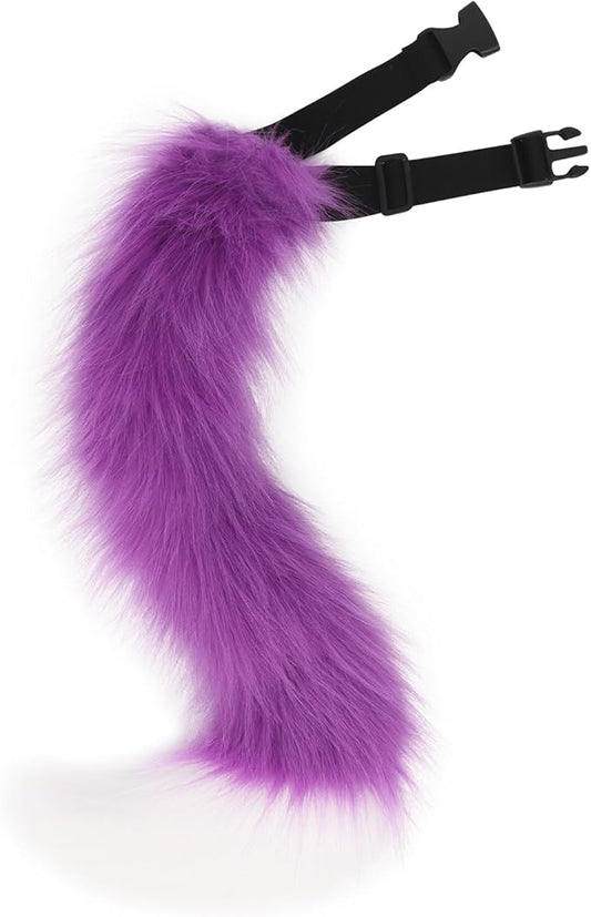 Faux Fur Fox Wolf Tail Animal Dog Furry Tails for Halloween Party Cosplay Accessory
