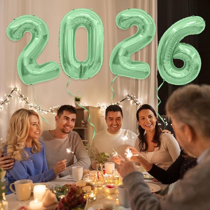 2026 Balloons, 40 Inch 2026 Number Balloons Olive Green 2026 Balloon Large Foil New Year Balloon Numbers 2026 Mylar Baloons for Birthday Christmas Graduation New Years Eve Party Supplies Decorations