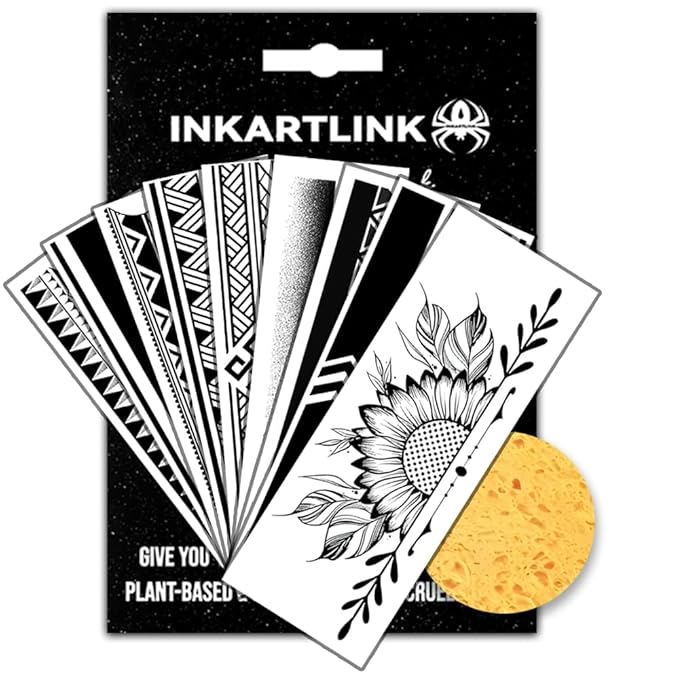 INKARTLINK Semi Permanent, 9pcs Armband Tattoo Stickers, Party Tattoos, Arm Tattoos, Exquisite and Realistic, Waterproof, Interesting Tattoo Experience (Armband Tattoo Combination)