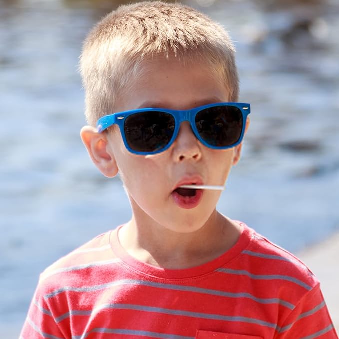 Pibupibu Kids Neon Colors Party Favor Supplies Unisex Sunglasses Pack of 8