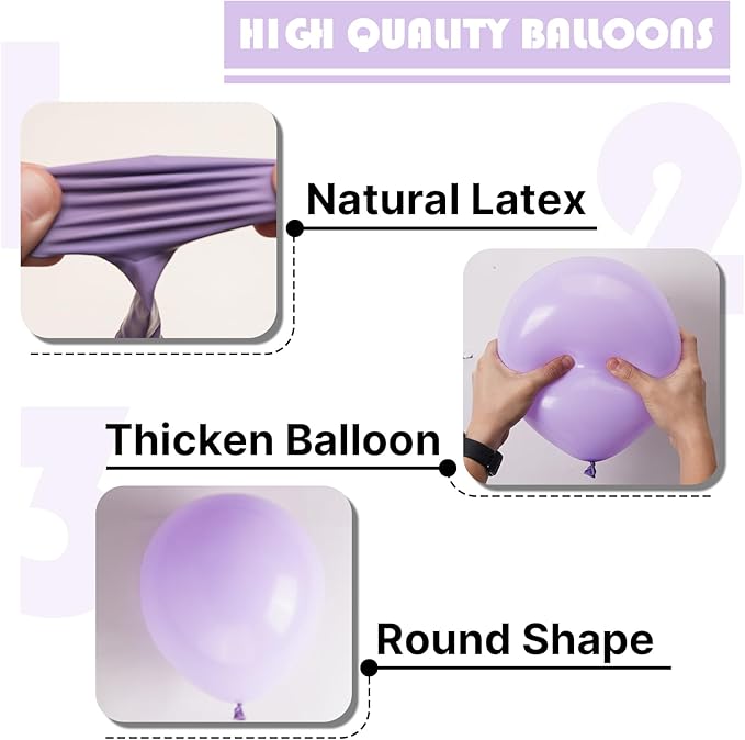 PartyWoo Lavender Balloons 85 pcs Purple Light Purple Different Sizes Pack of 18 12 10 5 Inch Pastel Purple Balloon Arch Kit Balloon Garland for Birthday Party Decorations Purple-Q10