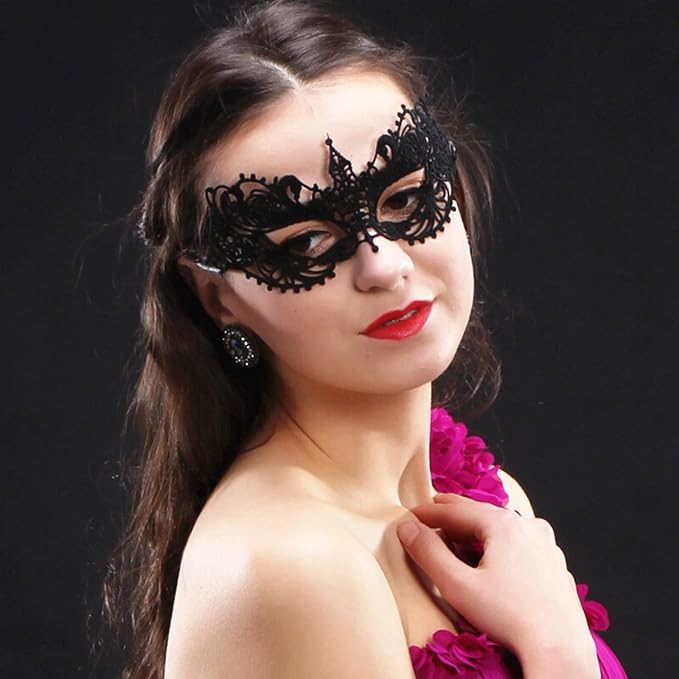 JOYFISCO Masquerade Mask for Women Metal Mask Shiny Rhinestone Venetian Party Prom Ball Bar Halloween Costume Accessory