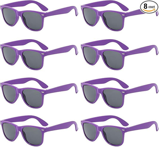 Pibupibu Neon Colors Party Favor Supplies Unisex Sunglasses Pack of 8