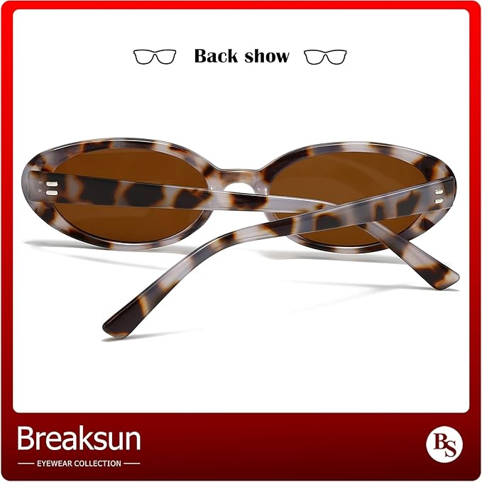 Retro Oval Sunglasses for Women Men Fashion Small Oval Sunglasses 90s Vintage Shades