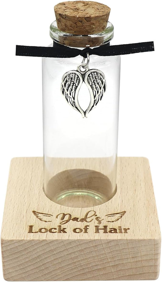 Personalized Loss of Loved One Photo Frame Memorial，Custom lock of Hair Keepsake Jar,Remembrance，Bereavement,Sympathy Gift for Lost Mom, Dad， Friends, Sisters, Grandparents(dad)