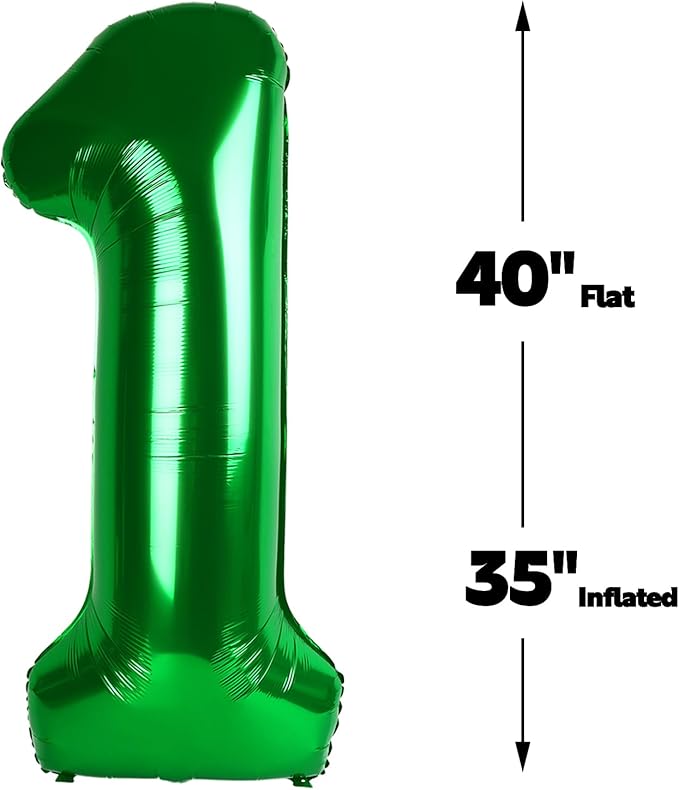 40 Inch Green Large Number 14 41 Birthday Balloon, Giant Number 14 41 Balloons, Foil Mylar Big Balloons for Anniversary Graduation Supplies Decorations