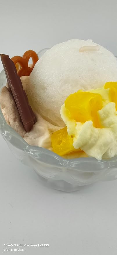 Generic Ice Cream Aromatherapy Candles, Glass Goblet, Decorative Dessert Shape, Fruit Fragrance, Christmas Birthday Festival Gift (Jasmine Pineapple)