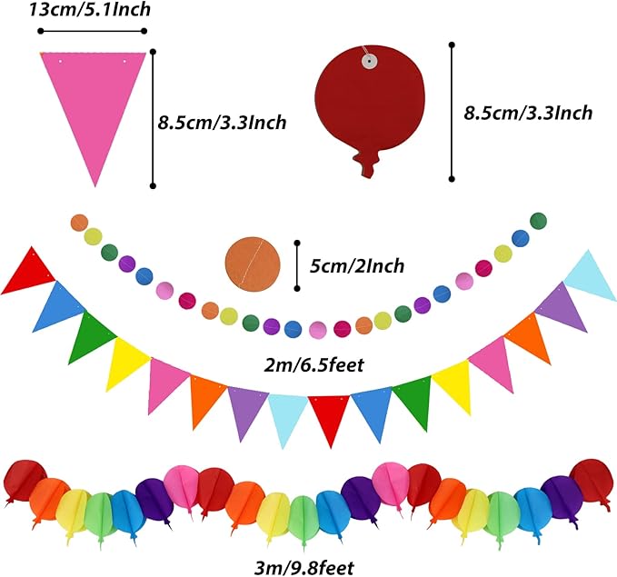 ZERODECO Party Decorations, 41 Pcs Multicoloured Papar Fans Pompoms Garlands String Tissue Paper Tassel for Fiesta Mexican Theme Cinco De Mayo Coco Carnivals Festivals Birthday Party