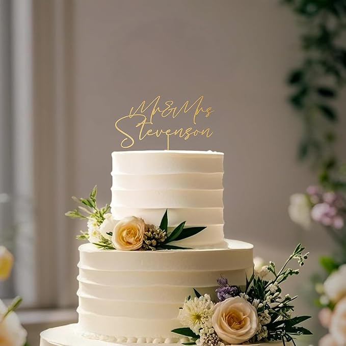 Wedding Cake Toppers, Wedding Cake Toppers Bride and Groom, Custom Cake Topper, Customize Your Own Anniversary Mr and Mrs (Cake Topper Design 4)