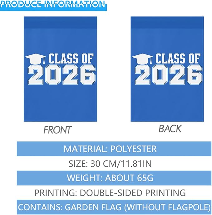 Class Of 2026 Senior 2026 Graduation Flags Humorous Banner Outdoor Next Day Delivery