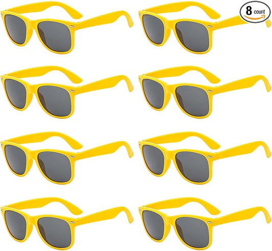 Pibupibu Neon Colors Party Favor Supplies Unisex Sunglasses Pack of 8