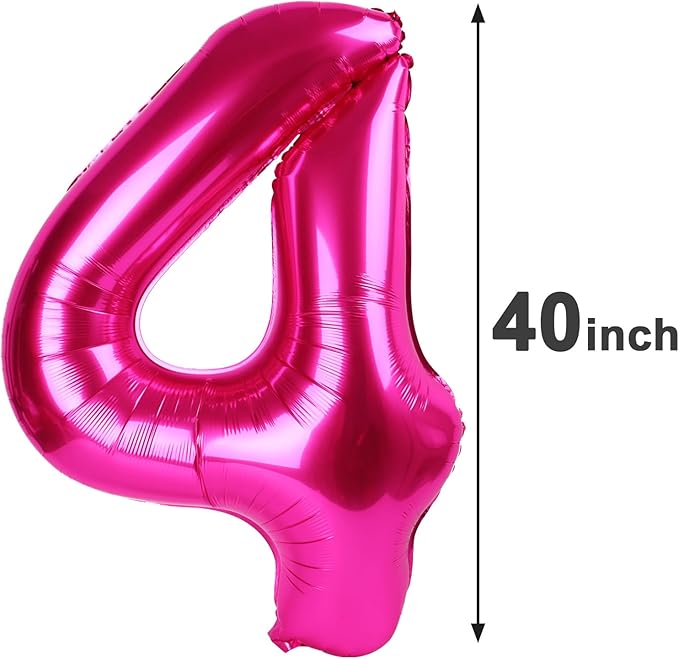 Hot Pink Number 14 Balloon 40 inch, Number 14 Birthday Balloon for Boy Girl, Hot Pink Foil 14 for 14 Birthday Party, Anniversary Celebration Number Balloons Decorations