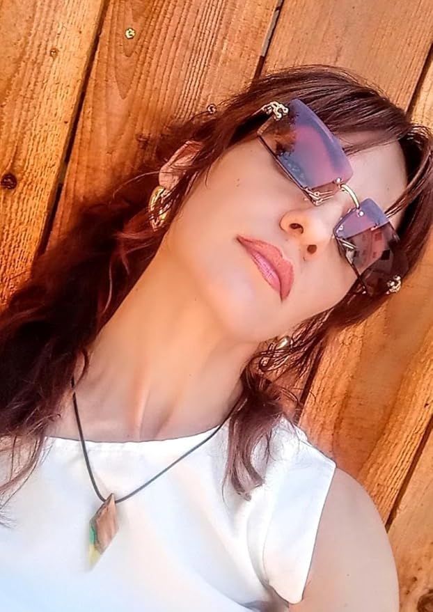 FEISEDY Vintage Rimless Sunglasses Rectangle Frameless Candy Color Glasses Women Men B2642