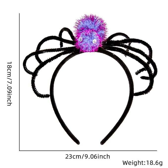 Halloween Headbands, Purple Spider Hairband Halloween Accessories for Cosplay Woman Man (Purple)