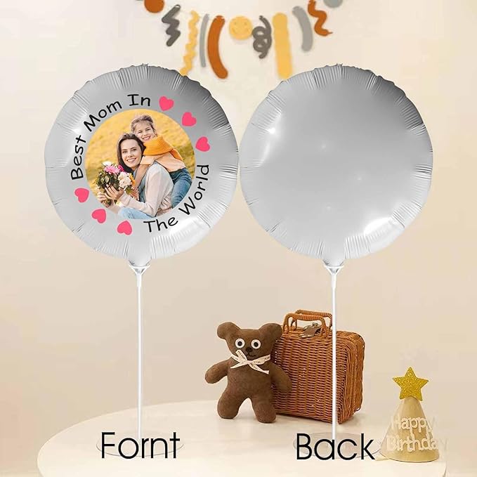 DIYKST Custom 18" Balloons with Logo Personalized Balloon with Photo Text Face on Balloon Design Your Own Balloons