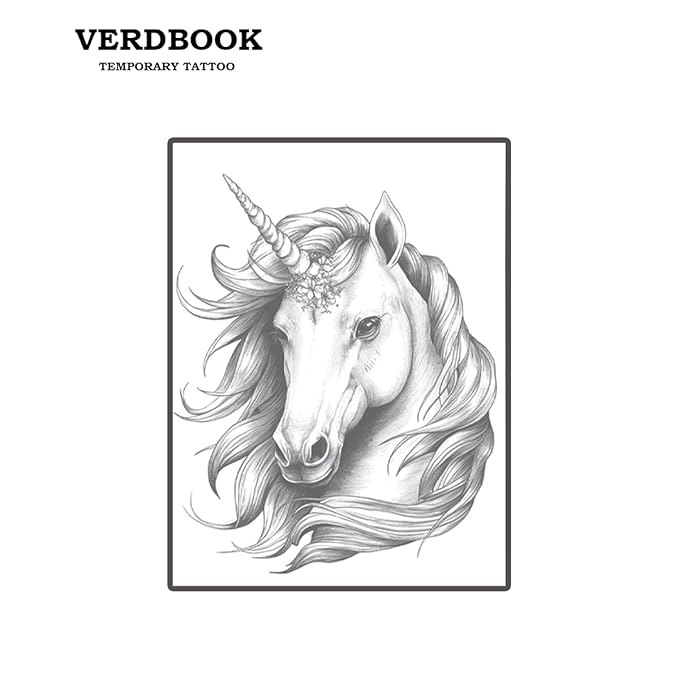 Waterproof Temporary Tattoos: 2-Sheet Tattoo Kit with Realistic Body Stickers, Semi-Permanent Tattoos for Adults Lasting 7-15 Days – Safe for Men & Women, Mystic Steed