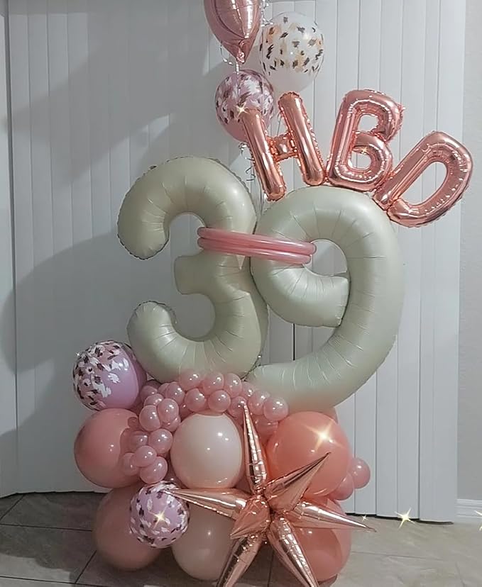 Smlpuame 40 Inch Beige Number 9 Balloons for 9th Birthday Decorations Boys Girl, Giant Self-Sealing Cream Foil Number 0-10 White Sand Balloon for Women Men Party Anniversary Baby Shower Supplies