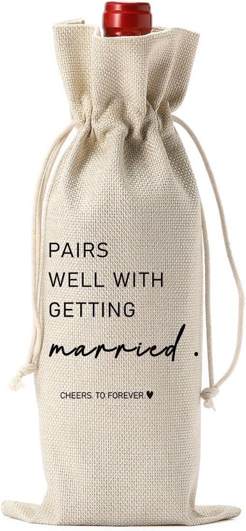 FBCCZEY Married Wine Bag Married Gifts for Couples Mr Mrs Marriage Honeymoon Gift Wedding Party Decorations Getting Engaged Wine Bottle Bag Champagne Bottle Wraps Bags