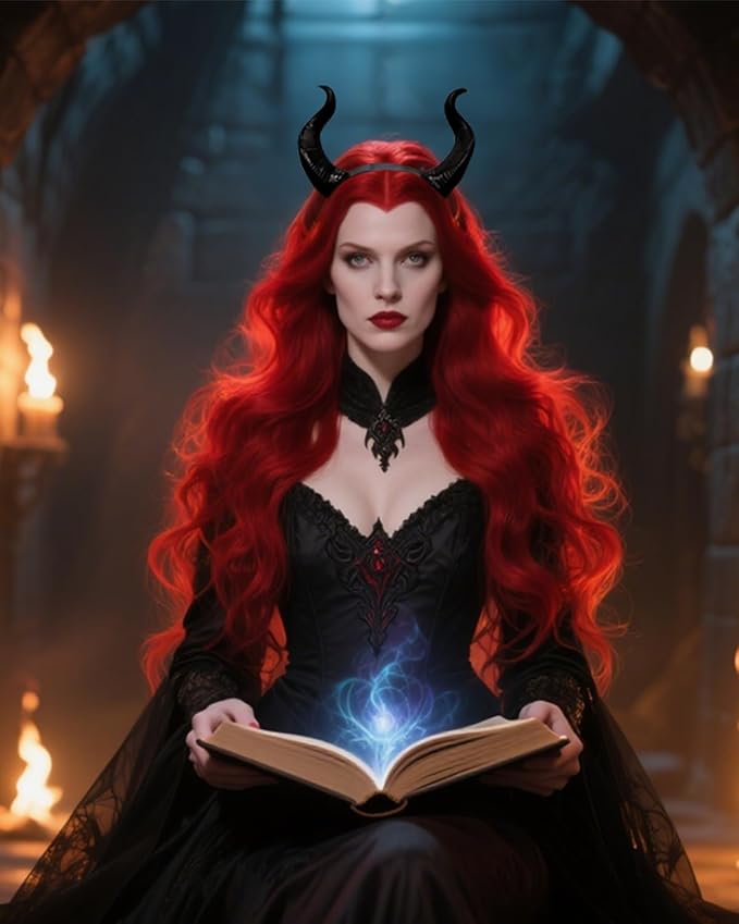L'VOW Gothic Maleficent Horns Headband Headpiece Maleficent Ears Headdress Halloween Cosplay Costume Accessories