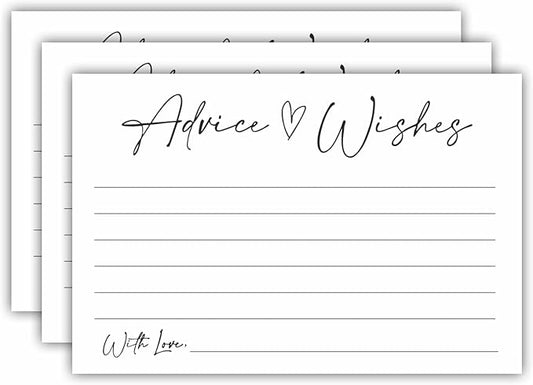 30 Advice And Wishes Cards, Minimalism White Wishes Cards For Wedding, Bridal Shower, Advice And Wishes For The Mr And Mrs, Baby Shower, Graduation, Retirement, Anniversary, Party Favor & Supplies-A01