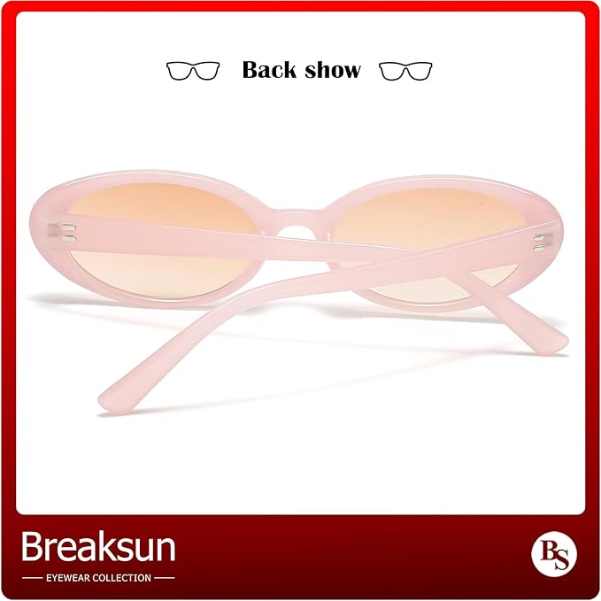 Retro Oval Sunglasses for Women Men Fashion Small Oval Sunglasses 90s Vintage Shades
