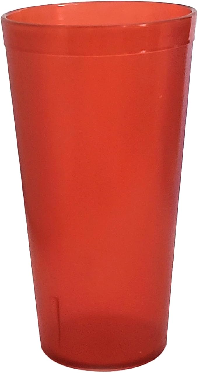 Party Outlaw Orange Plastic Cup Tumblers 6 Pc 16oz Lightweight, Heavy Duty Stackable Cafe Style Plastic Glasses. Reusable & Dishwasher Safe Ice Tea & Water Cupsafe Ice Tea & Water Cups