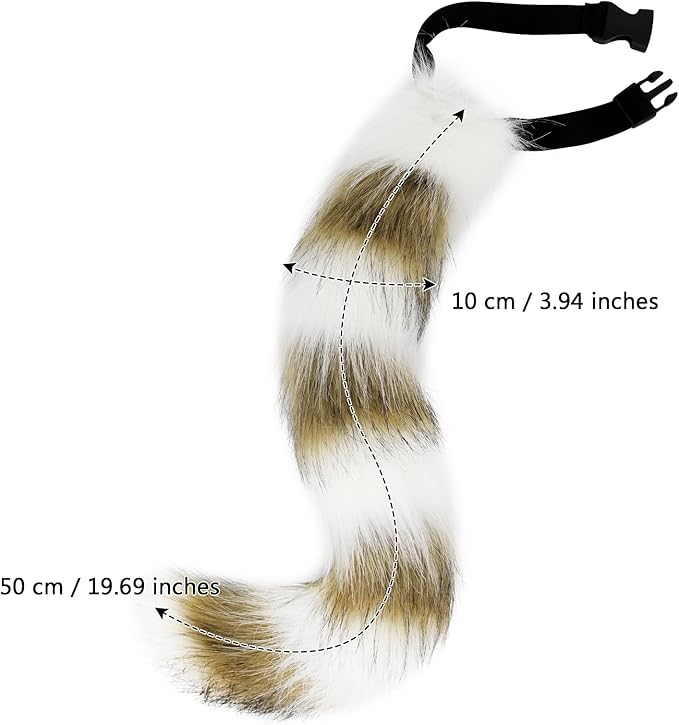 Animal Cat Wolf Fox Dog Faux Fur Tail for Halloween Party Cosplay Costume Accessories
