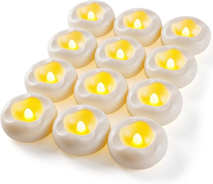 12 Pack 2.3” Flameless LED Floating Candles, Water-Activated Battery Operated Floating Candle with180+ Hours Runtime for Cylindrical Vase, Pool, Fountain - Ideal for Wedding, Party Decoration