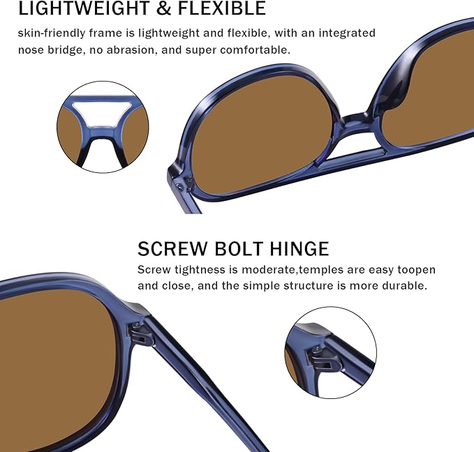 YDAOWKN Retro Square Aviator Sunglasses for Womens Mens Vintage 70s Double Bridge Sun Glasses