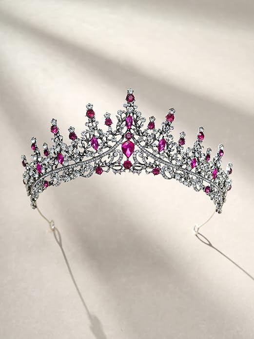 SWEETV Crystal Wedding Tiara for Women, Royal Queen Crown Headband, Rhinestone Princess Hair Accessories for Prom Birthday